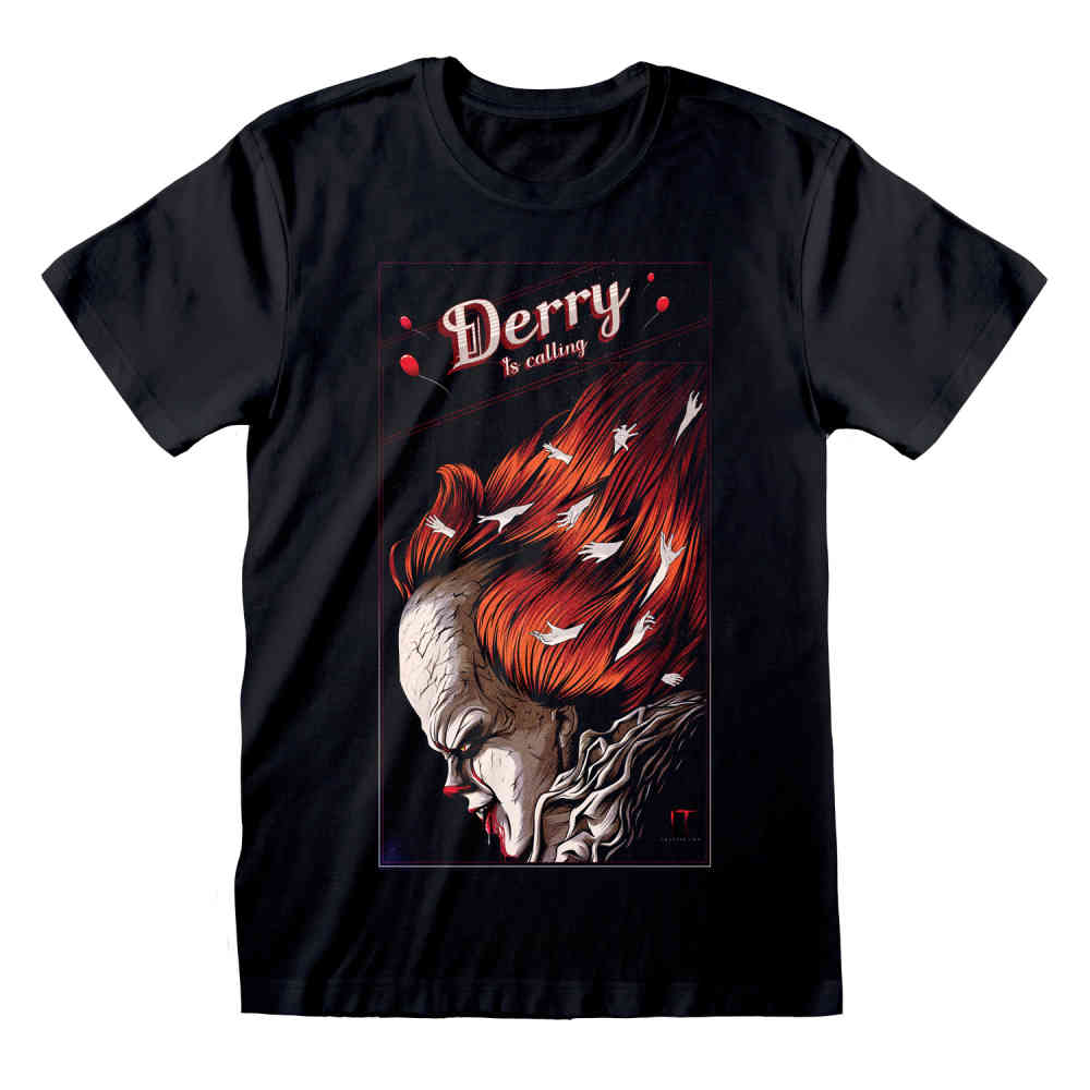 It - Derry Is Calling Mens T-shirt - Black